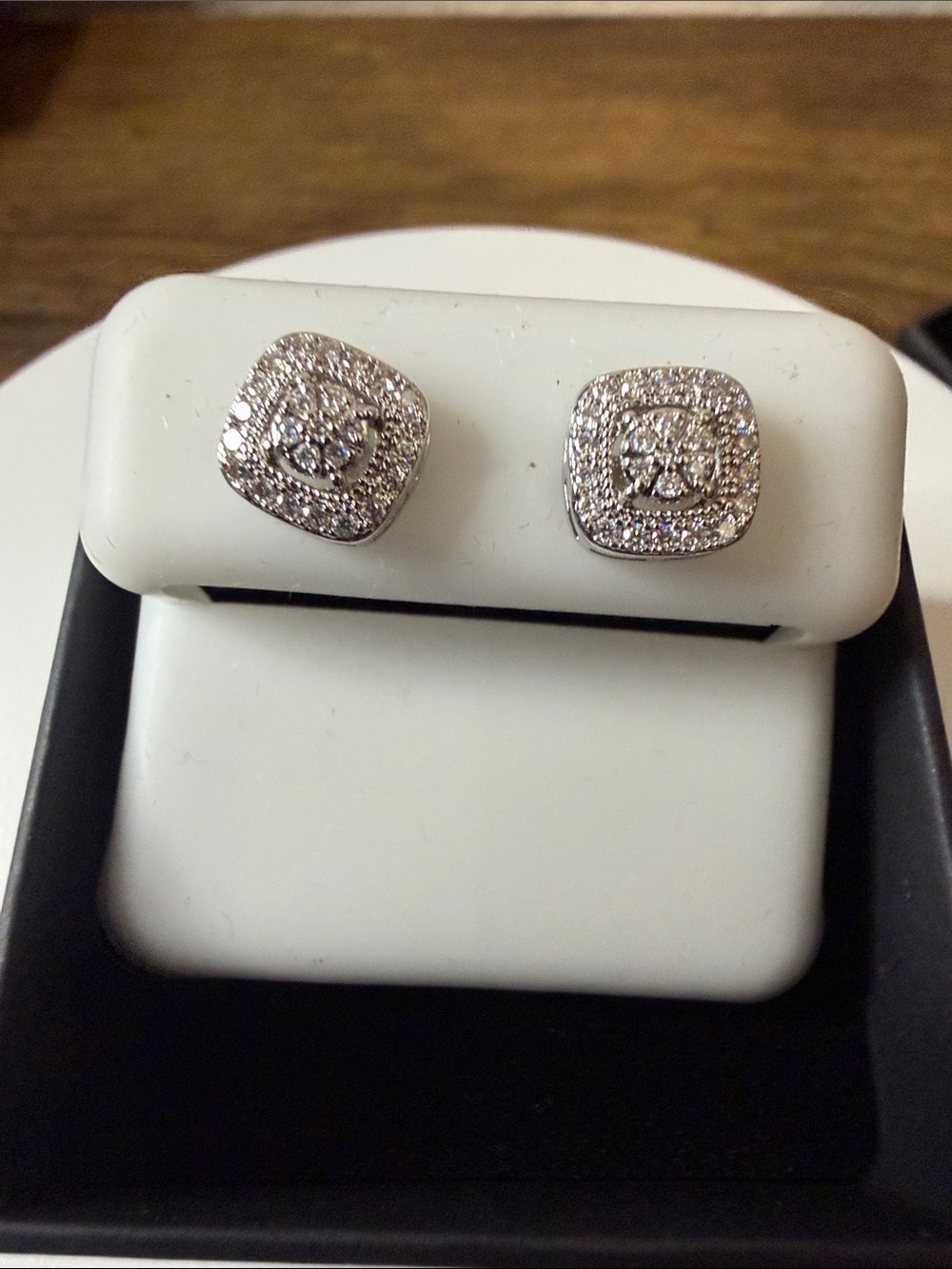 Sterling Silver Moissanite Stud Earrings - White